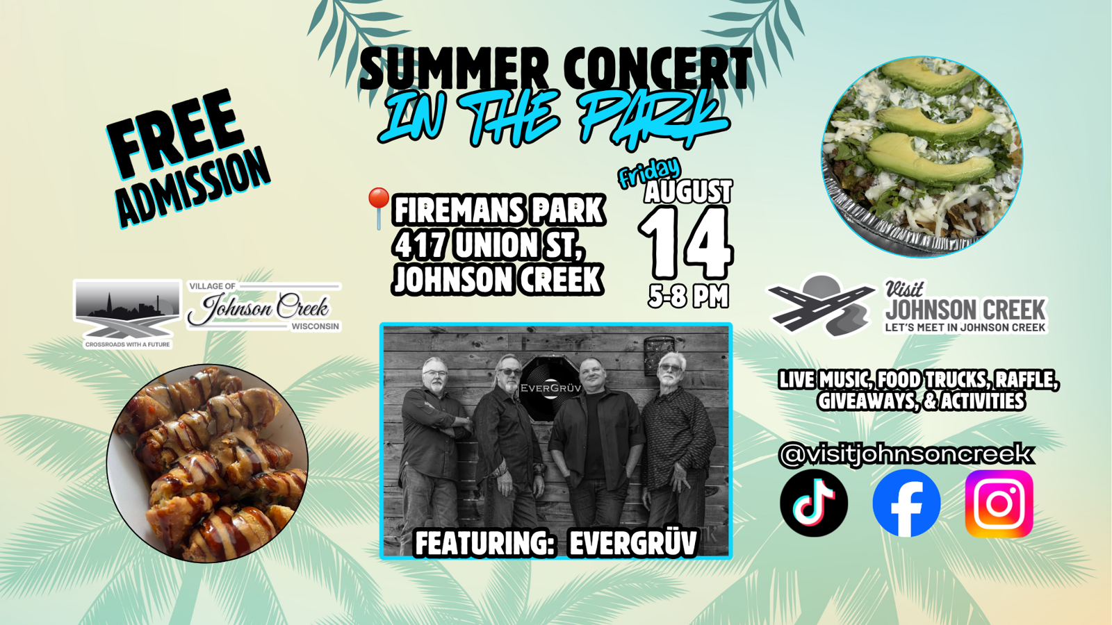 Black Blue And Pink Illustrated Summer Music Concert Flyer (1920 X 1080 Px)