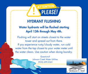 Hydrant Flushing Starting Next Month